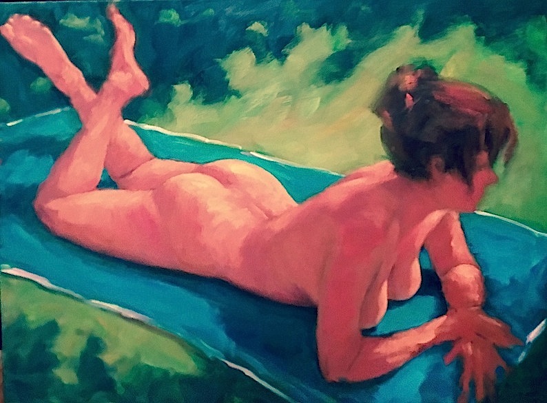Philip Beadle| Summer Nude | oil on stretched canvas| McAtamney Gallery and Design Store | Geraldine NZ